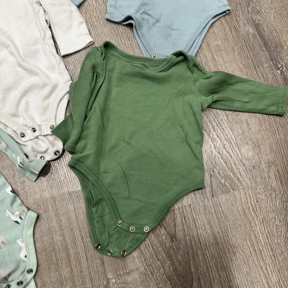 Baby Long Sleeve Bodysuit Bundle 6-9M HM Cloud Island Carter's Llama Ribbed‎ 5pc